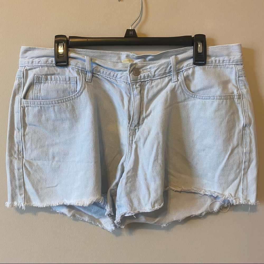 Old Navy Light White Wash Raw Hem Denim Shorts